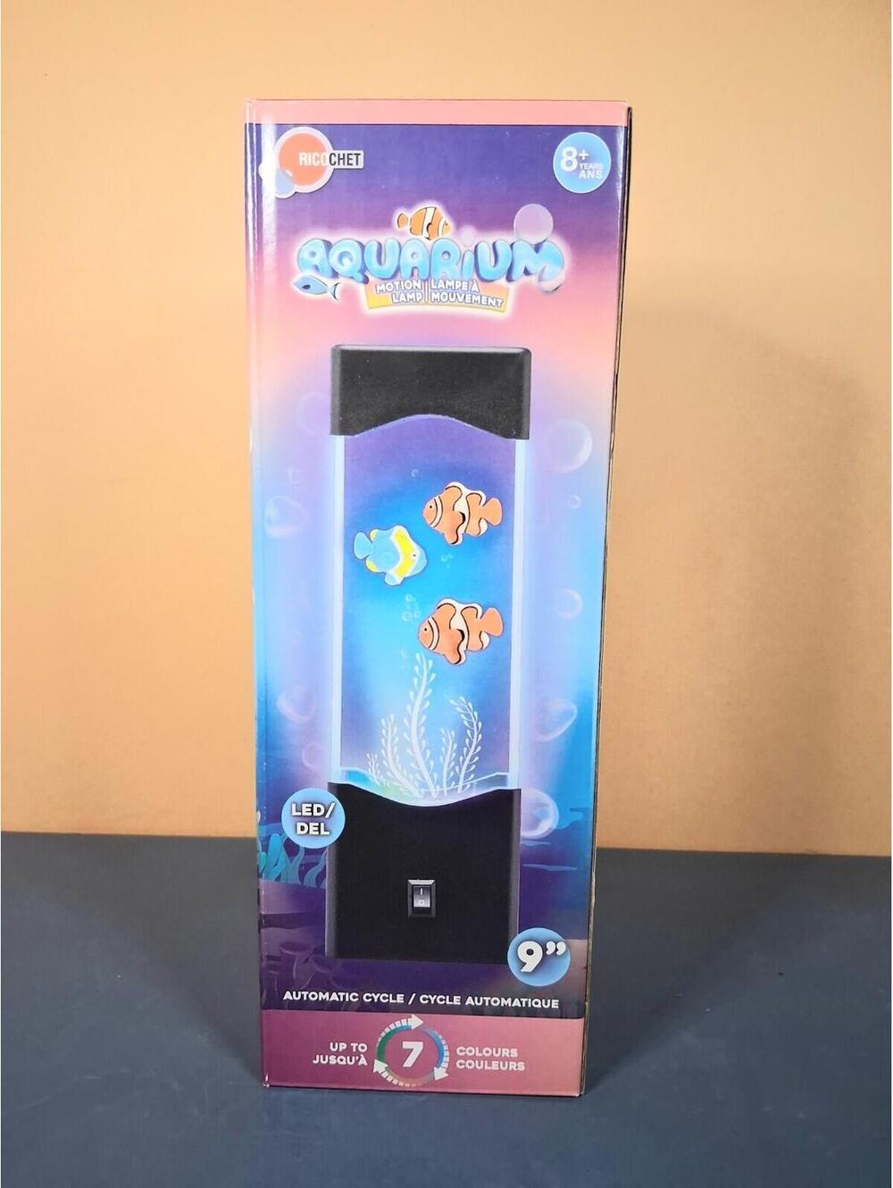 Ricochet 9" Aquarium LED Motion Floating Color Change Kids Fish Lamp Night Light